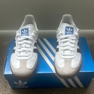 Adidas White and Black Samba OG Sneakers